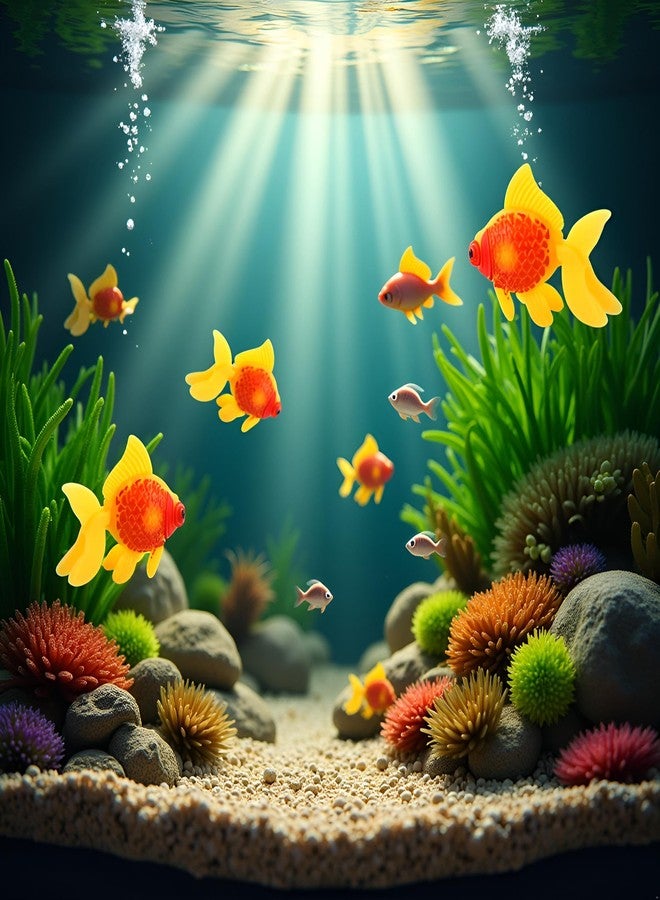 Mozff 3 Pcs Orange-Yellow Artificial Aquarium Fishes Fake Fish Plastic Fish Aquarium Moving Fishes Ornament Decoration Orange Goldfish for Aquarium Fish Tank Aquarium Décor Thematic Ornaments - Image 3